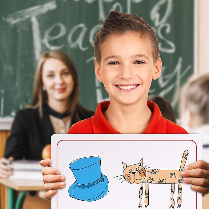 Double Sided Whiteboard 9”x12” Story Lined Dry Erase Board for Kids Writing Board Age 3-5 Practice Drawing Small White Board Teacher Elementary Grade 1 Kindergarten Preschool