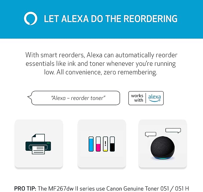 Canon imageCLASS MF267dw II - Monochrome Duplex Wireless Laser Printer, All-in-One With Scanner, Copier, Fax, Auto Document Feeder, Mobile Ready, 30 PPM, Black