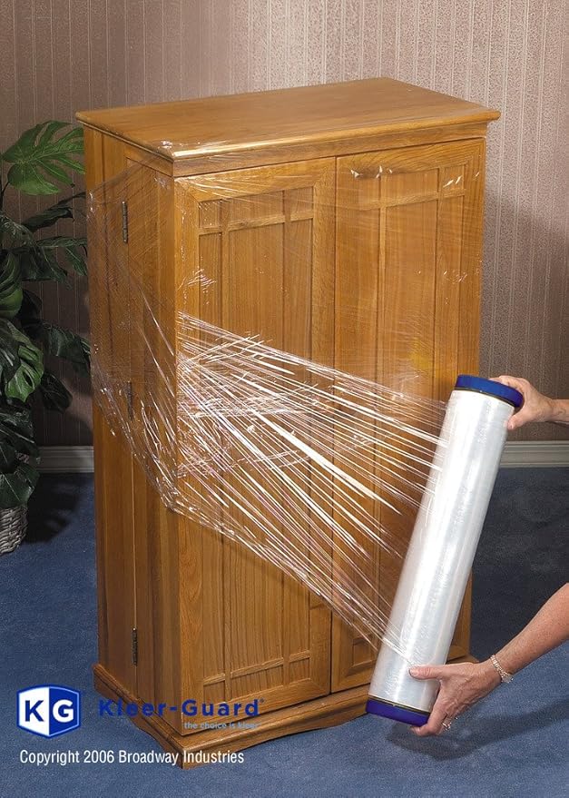 Kleer-Guard® Stretch Wrap with Tension Control Handles. 15" x1000' ft./roll. 80 Gauge Equivalent. 1 Roll Two Tension Control Handles