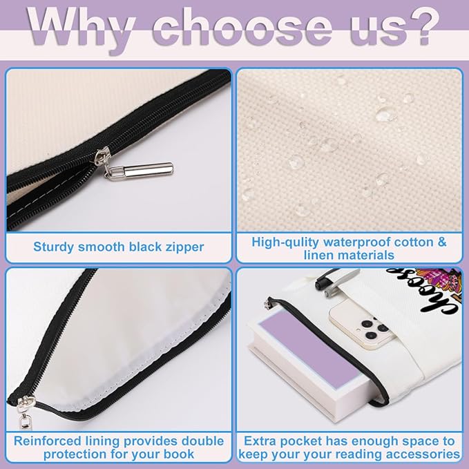 Inspirational Western Faith Christian Gifts Book Sleeve Book Cover Religious Cowgirl Accessories for Women Teacher Colleague Graduation Christmas Birthday Book Lovers Gifts Book Protector with Zipper