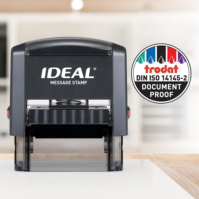 IDEAL Self Inking Stamp – Copy – Red Ink, Impression Size 9/16” x 1-1/2”