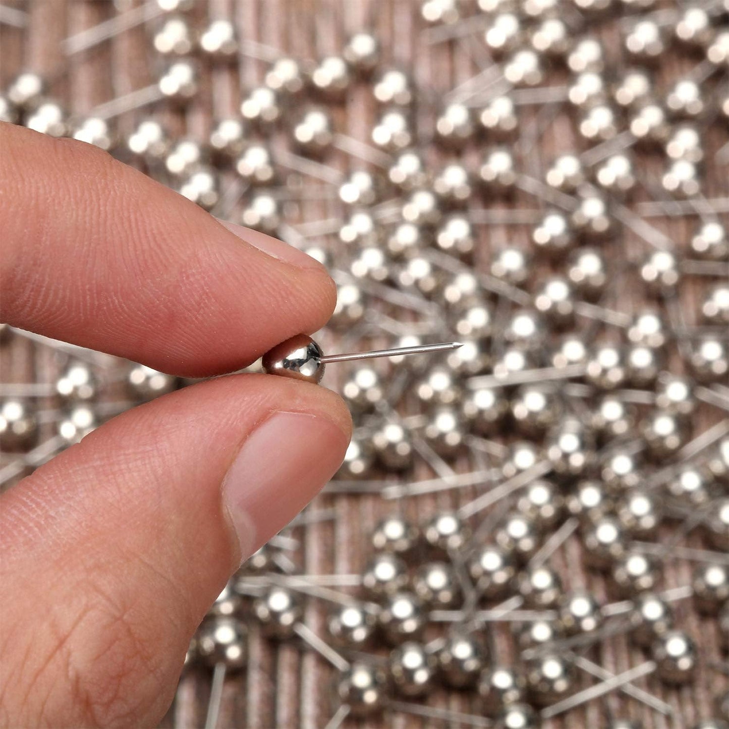 Map Tacks Push Pins Small Size 300 Packs (Silver, 1/5 Inch)