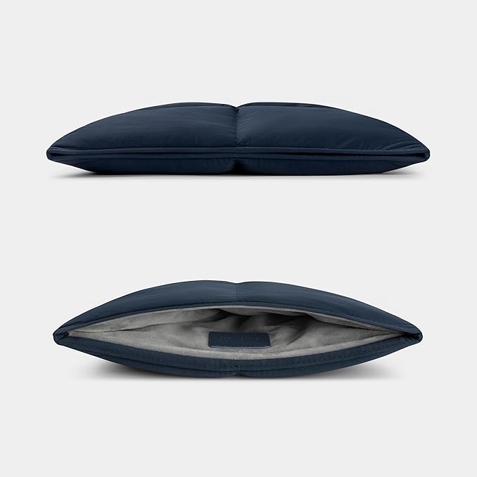 Comfyable Puffy Laptop Sleeve 13 Inch 14 Inch, Quilted Puffer Laptop Carrying Case for Women, Pillow Case Compatible for MacBook Air M3 2024 M2 M1, MacBook Pro M4 Pro/Max, 13 in 14 in Cover,Dark Blue