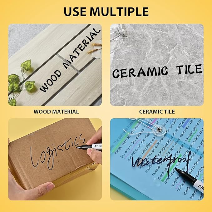 Permanent markers, 60 packs permanent markers bulk, quick drying in one second, waterproof, smooth, not easy to erase, durable, can be marked on glass, tiles and cloth, office supplies