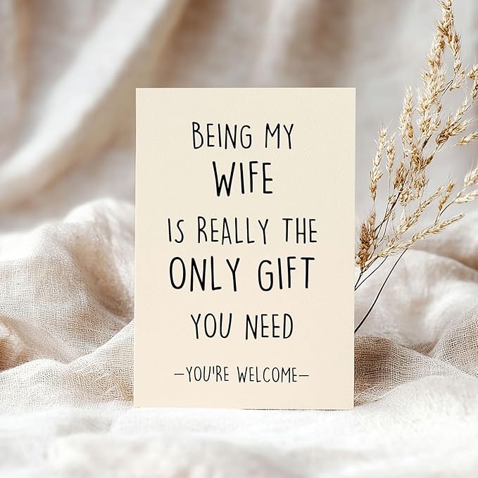 Funny Birthday Card Gift for Wife, Unique Wife Birthday Cards Gifts from Husband, Sweet Valentine's Day Gifts for Her, Unique Anniversary Card for Wife, Love Card for Women