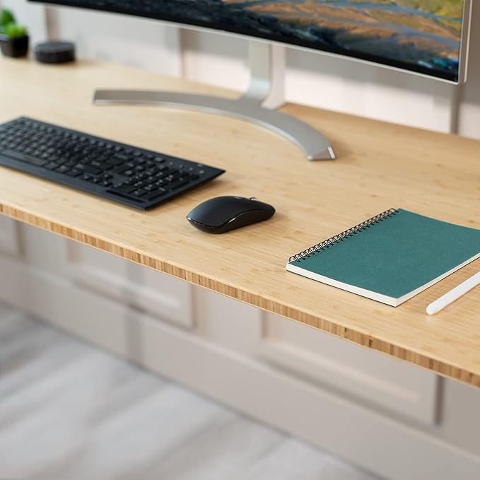 VIVO Bamboo 60 x 24 inch Universal Solid One-Piece Table Top for Standard and Sit to Stand Height Adjustable Home and Office Desk Frames, DESK-TOP60O