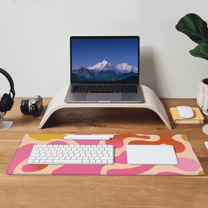 Extended Gaming Mouse Pad, Large Gaming Mouse Waterproof with Stitched Edges, Non-Slip Desktop Pad for Home and Office, Level Up Your 31.5x11.8 Inch… (Abstract Painting)