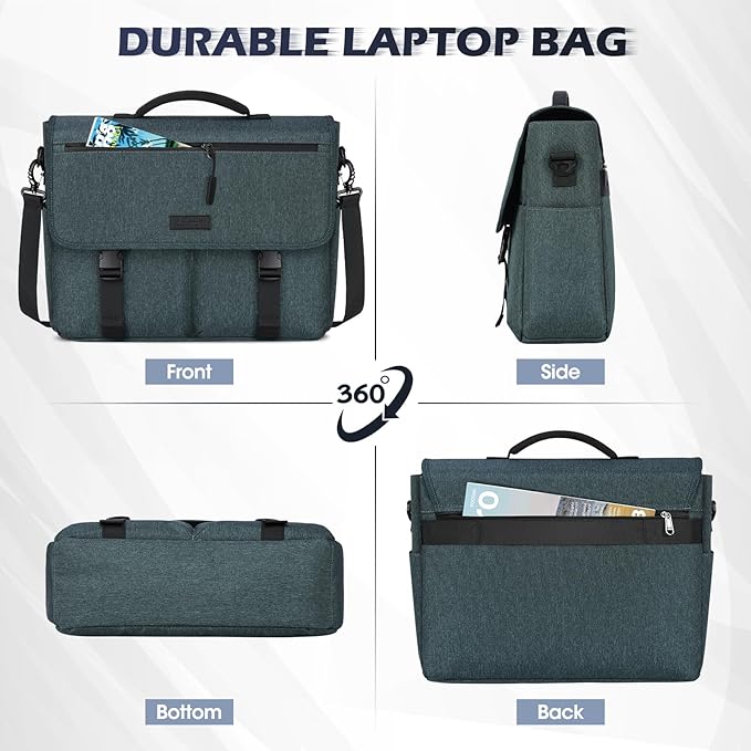 NEWHEY Messenger Bag Laptop Briefcases for Men 15.6 Inch Laptop Bag Water-resistant Computer Bag Lightweight Shoulder Handbag Satchel Bags for Work Business Travel College,Blue