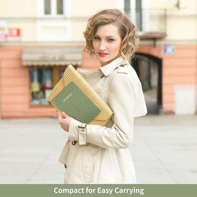 Lined Spiral Notebook College Ruled A5 Journal Book for Note Taking, 160 Pages Writing Journal for Office and Home School Supplies 5.75x8.125 inch - Green Blue Black