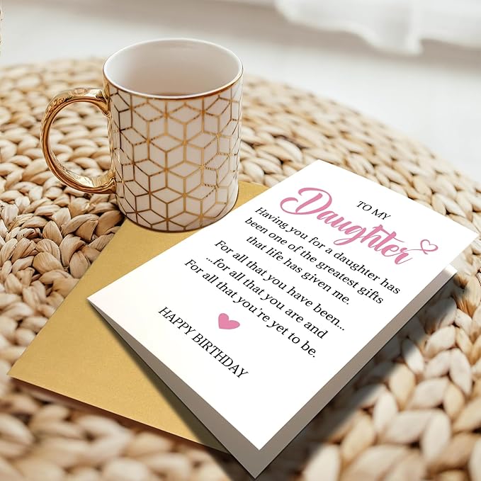 Heartfelt Birthday Card for Daughter - 'Having You' Mom & Dad's Gift
