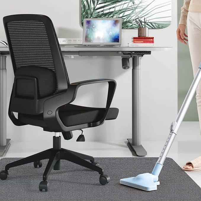 Sycoodeal Office Chair Mat for Hardwood Floor,Computer Gaming Chair Mat,Office Chair Mat for Tile Floor,Large Floor Protector Rug,Anti-Slip,Easy to Clean,Grey(48"x36")