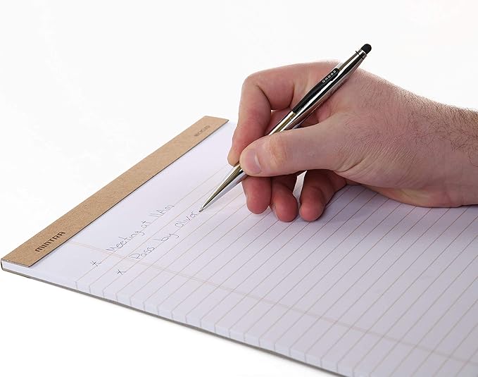 Mintra Office Recycled Writing Pads 6pk (White, Narrow Ruled (8.5in x 11in)) - 50 Sheets per Notepad, Micro perforated, Legal Pad, Notebook Paper for School, College, Office, Business