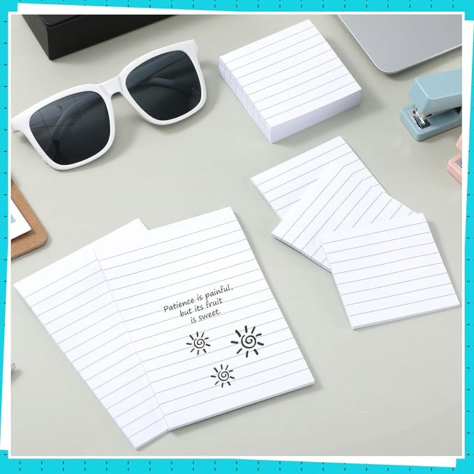 Yexiya 64 Pcs Lined Sticky Notes Self Stick Notes with Lines Bright Assorted Colors Sticky Notes for Home Office Products Post Memos, 1920 Sheets(3 x 3 Inch, 4 x 6 Inch,Mixed Color)