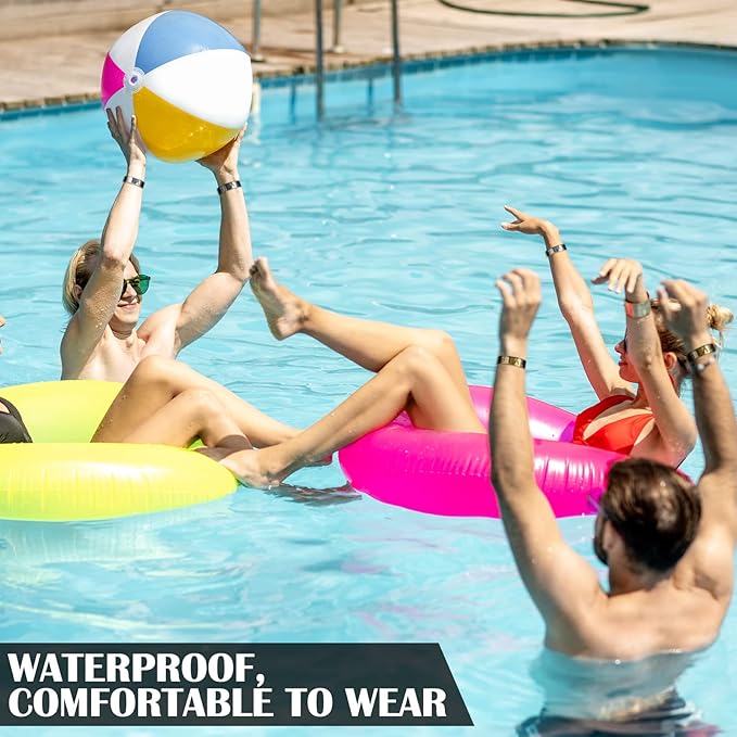 200 Pack VIP Wristbands for Events VIP Bracelets Paper Waterproof Party Wristbands for Events Amusement Parks Concerts Fairs Festivals, 0.79 x 10 Inch(Gold, Silver)