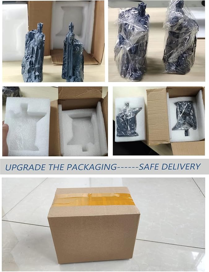 Bookends Book End Lord of Rings Hobbit Book Decoration Resin, Decorative Book Stopper Binder and Dividers, Blue, Large