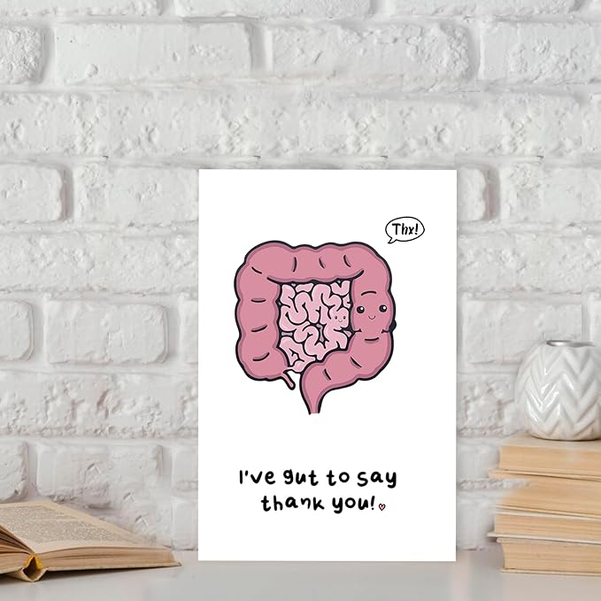 Funny Appreciation Card for Men Women, Lovely Thank You Gifts for Doctor Nurse, Humorous Thank You Card for Gastroenterologist Surgeon, I've Gut to Say Thank You