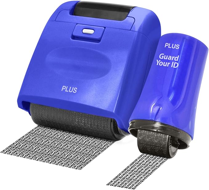 Identity Theft Prevention Security Stamp Wide Roller Security Stamp Kits (Blue)