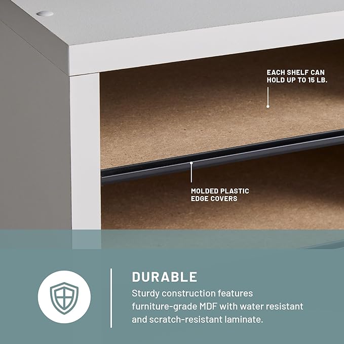 Safco Literature Organizer, 24 Compartments, Office and Classroom Mailbox with Adjustable Shelves, Wood Paper and Mail Sorter, Modern Gray