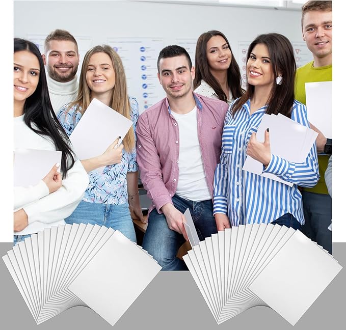 Jutom 50 Pcs 2 Pocket Glossy Paper Folders Glossy Paper Laminated Portfolios, Letter Size, Presentation Folders with Pockets for Office Teacher Worker Supplies(White Color)