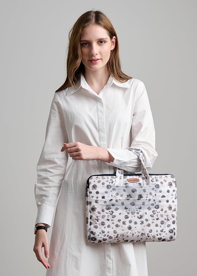 Maison d'Hermine Laptop Bag Upto 13.5 inch Stain and Water Repellent Cotton Canvas - Cheeta