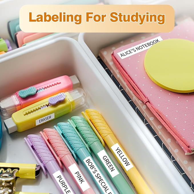 Phomemo D30 Continuous White Label Paper • 0.59"x23.62" • (15mm X 6m) • Black on White • Compatible for D30 Label Maker • Thermal Printing Inkless & Clean • Labeling for Home Organization & Office