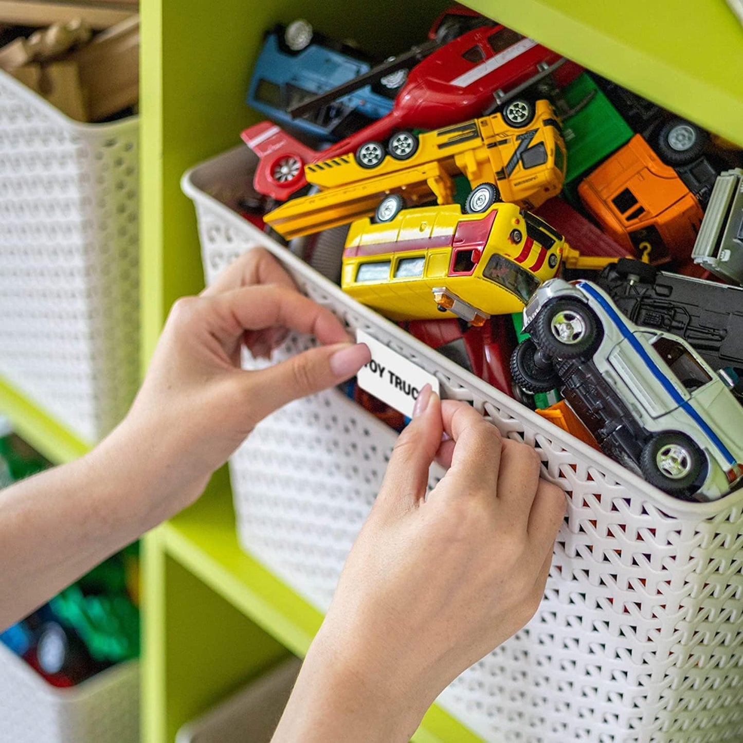 Royal Green Rectangular Color Coding Sticker Roll - Write On Labels for Folders & Organizing, 1.57" x 0.75" Stickers to Write On Name Tags for Office Supplies & Organization, 500-Pack (Neon Orange).