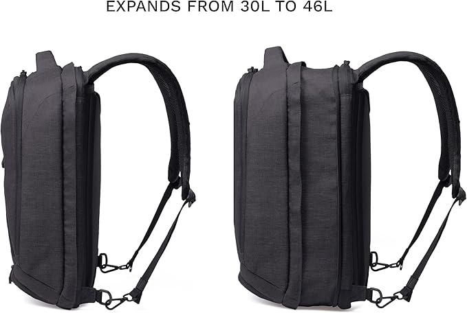 Knack Series 1 Laptop Backpack Fits up to 17 Inch - Knack Bags Carry-On Backpack, TSA Approved, Expandable Travel Backpacks With 4 Day Outfit Capacity (Stealth Black, Large)