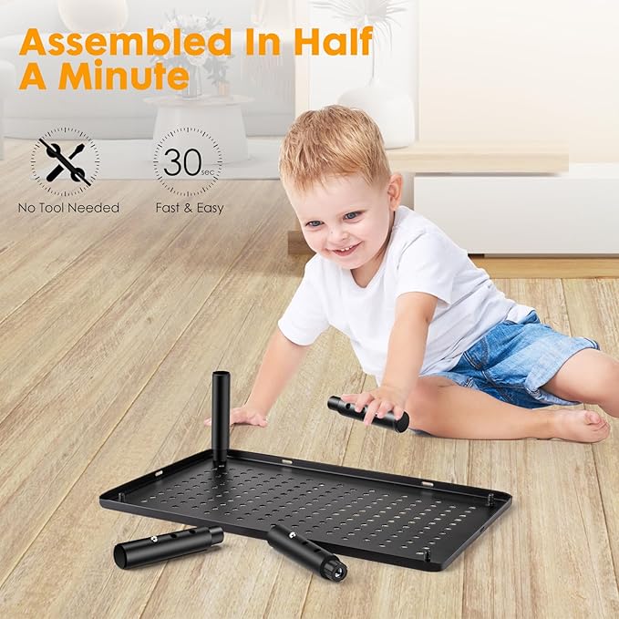 Computer Monitor Stand Riser for Desk, 3 Height Adjustable Pc Laptop Tv Desktop Monitor Stand Riser with Cable Straps, Metal Shelf Holder, Screen Floor Stand Riser for Desk, Floor, Carpet