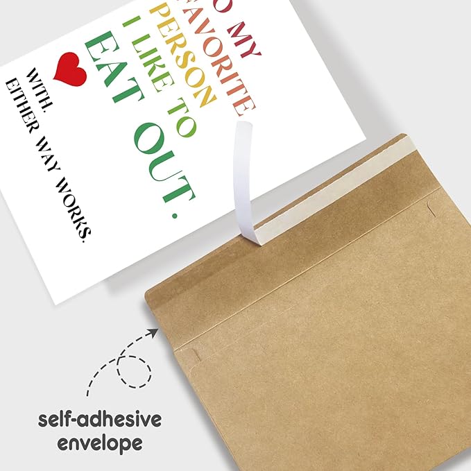 Funny Anniversary Card for Husband Wife, Dirty Birthday Card from Boyfriend Girlfriend, Naughty Valentine's Day Card for Him Her, To My Favorite Person I Like To Eat Out