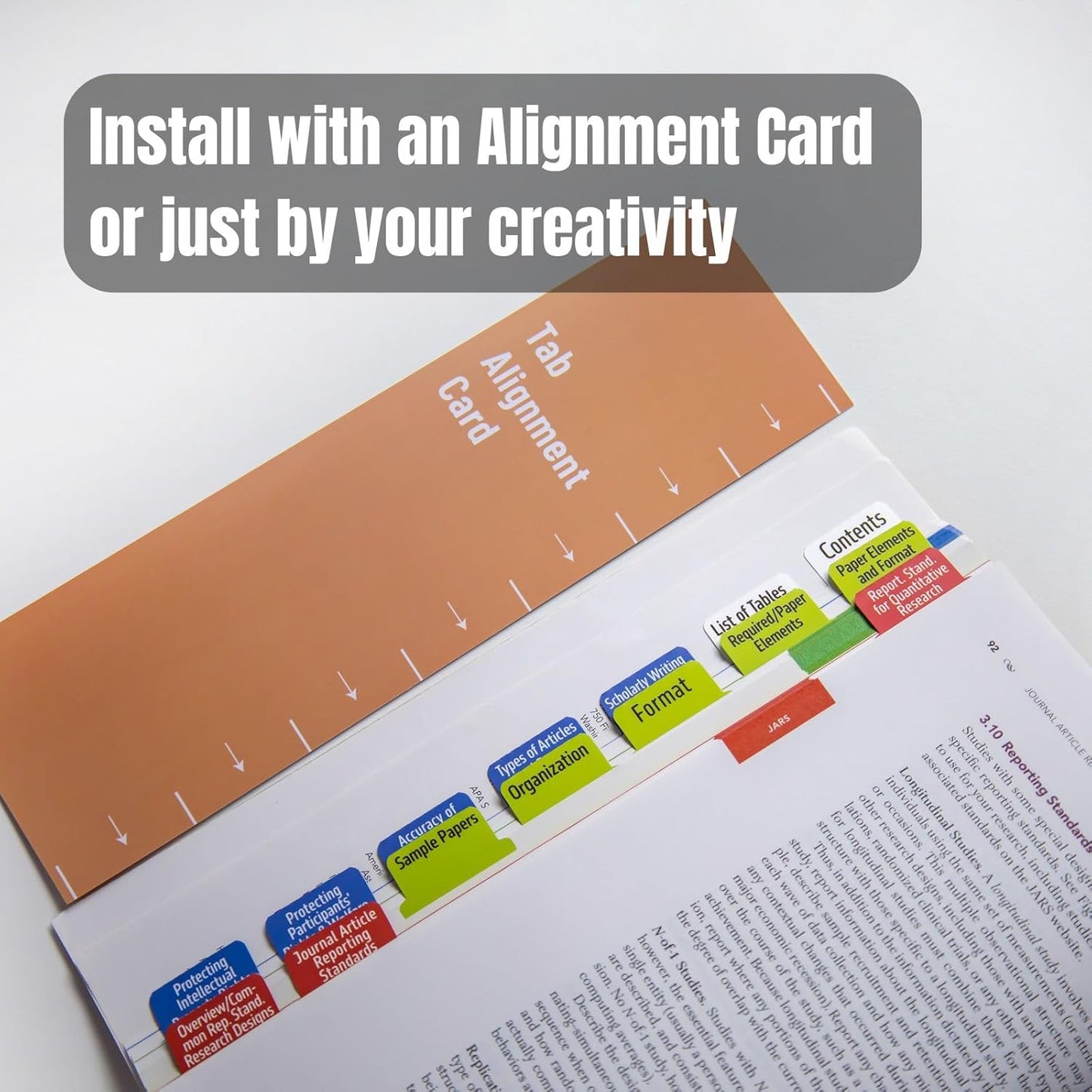 Index Tabs for Publication Manual 7th Edition - Book Not Included - Laminated, Color-Coded Tabs with Blank Options for Easy Reference and Organization