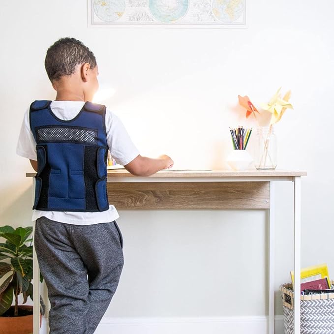 Harkla Weighted Vest for Kids - Neoprene Compression Vest - Ages 5 to 9 - Adjustable Kids Weighted Vest with 2lb weight - Breathable and Washable Compression Vest - Medium