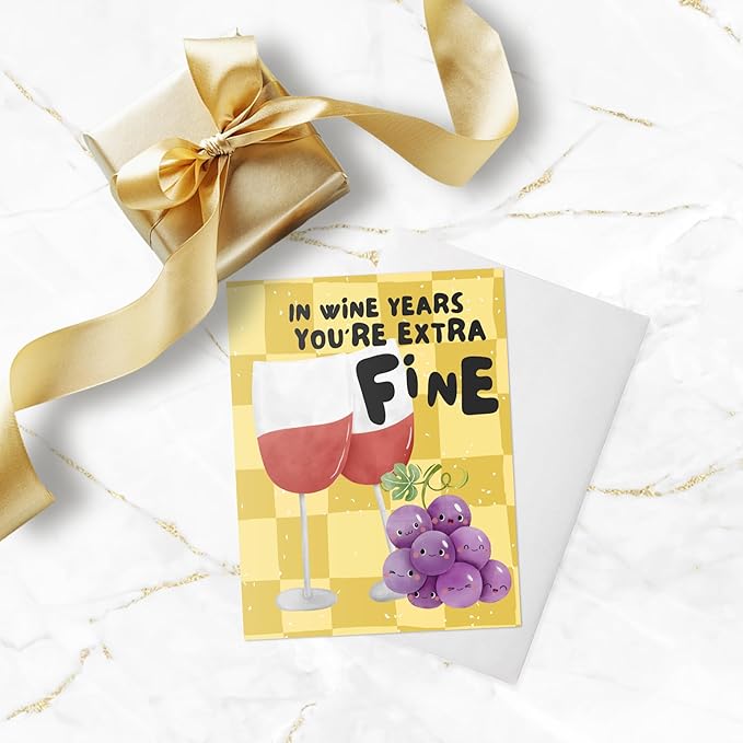Funny Naughty Birthday Card,Dirty Card for 18th 16th 21st 30th 40th 50th 60th 65th Bday,Sarcastic Card For Boyfriend Husband Mom Dad Girlfriend Wife,Happy Birthday Greeting Card (In Wine Years ...)