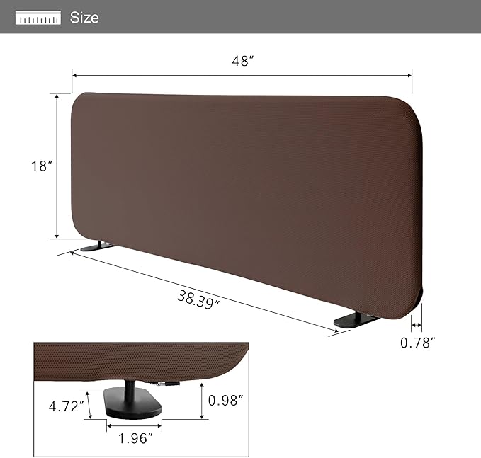 Desk Dividers, Movable Privacy Partition Panel for Students, Office, Home, Shop, Freestanding, Scratch Resistance, 48"x18", Caramel