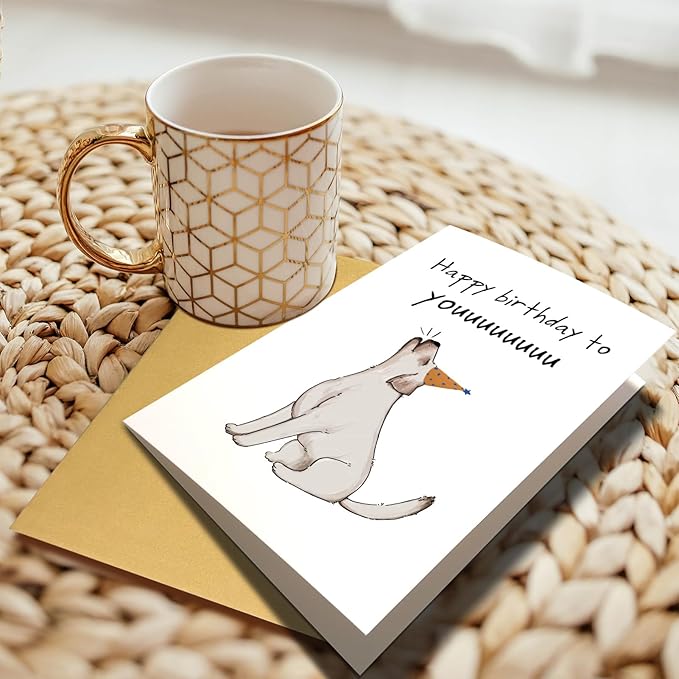 Chenive Funny Birthday Card from Dog, Cute Dog Birthday Card, Bday Card for Dog Owner, Dog Yap Happy Birthday To You Card JCCNB250