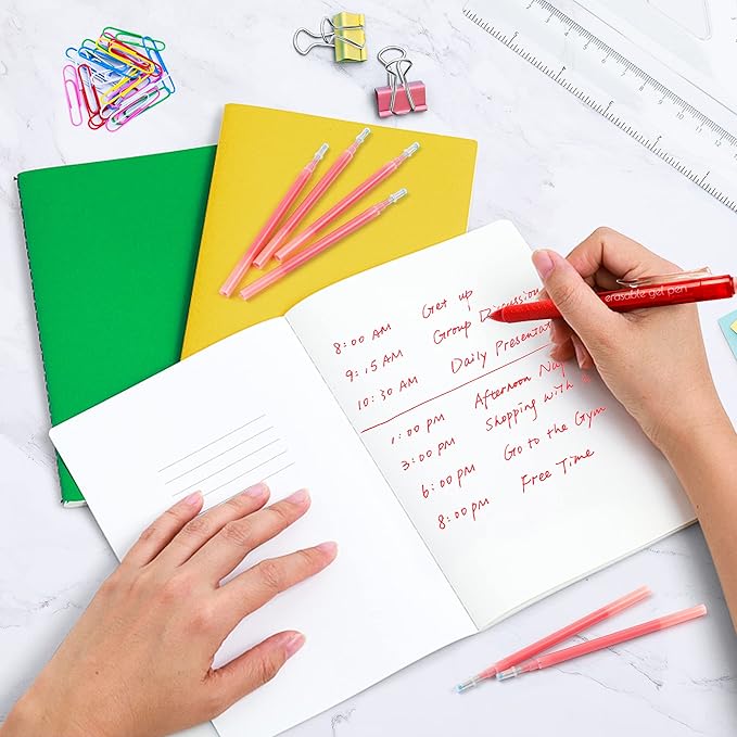 Vanstek 12 Red Erasable Gel Pen Refills, Gel Ink Refills Compatible with Frixion & Friction Erasable Pens, Fine Point 0.7 mm, Perfect for Writing Planner & Crossword Puzzles