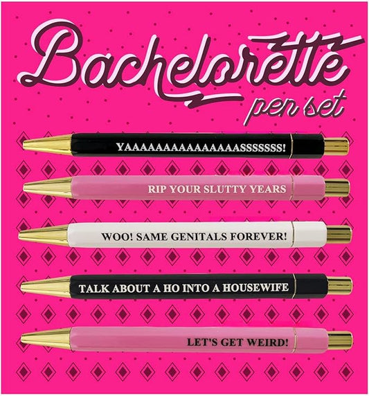 Jxueych Funny Pens 5-Count, Black Ink,Medium Nib 1.0mm, Funny Office Gifts for Coworkers, Personalized Pens Vibrant Funny Quotes Swear Word Daily Pen Set (N)