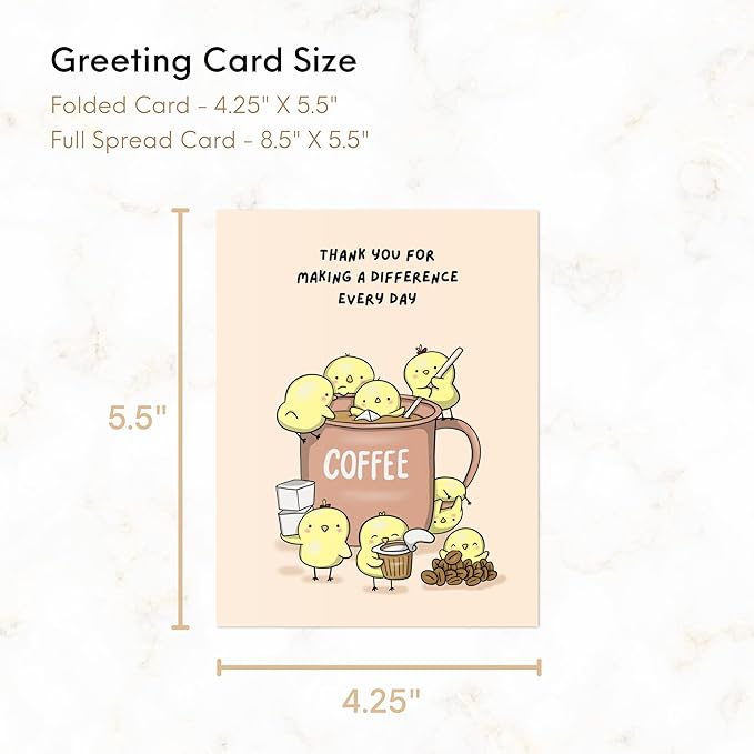 Coffee Thank You Card Teacher Appreciation, Educator, Day Care, Preschool, Elementary High School, Appreciation Card for Mom, Dad, Nurse, Doctor, Guests (Thank you For Making a Difference Every Day (coffee))