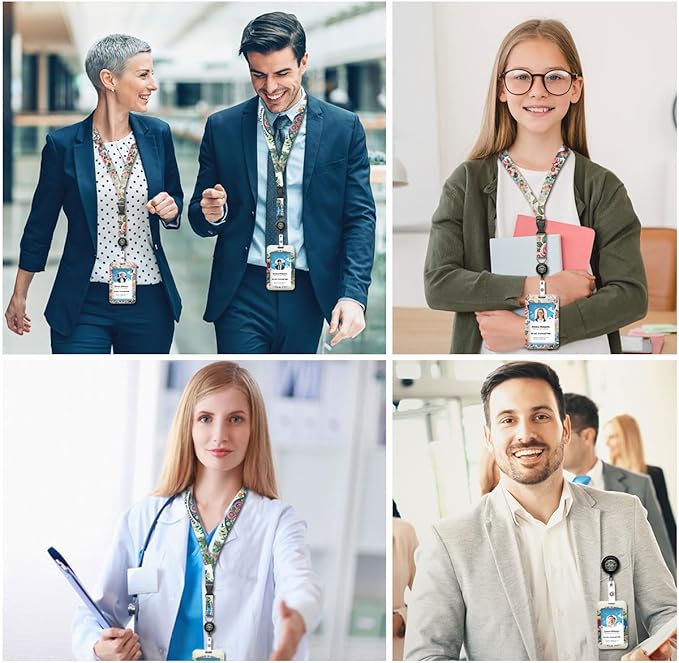Inspirational Butterfly Lanyard with ID Badge Holder and Retractable Badge Reel, Adjustable Badge Lanyard for Teachers, Nurses, Students, and Office Staff