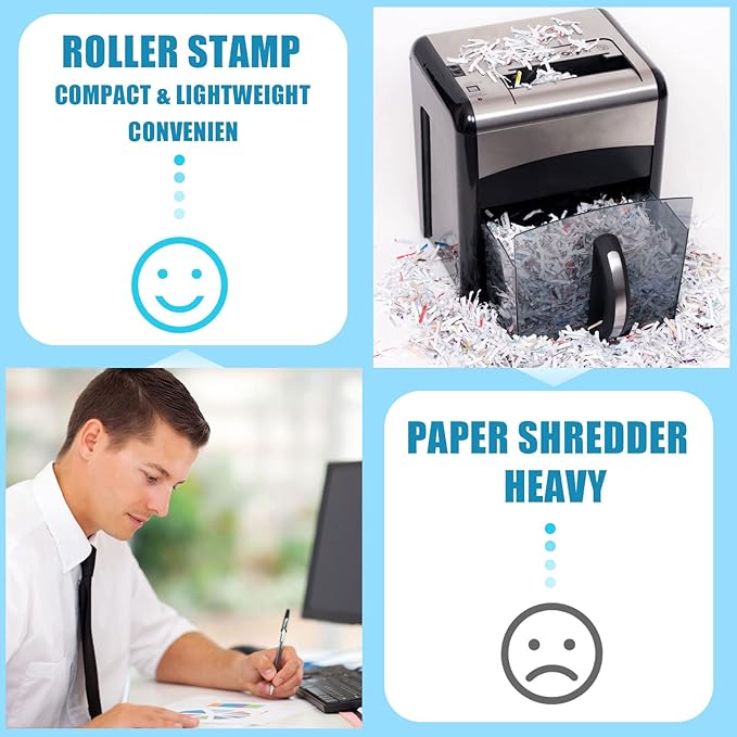 Nezyo 2 Pack Identity Protection Roller Stamp Identity Theft Stamp Confidential Roller Stamp Privacy Stamp Information Blocker Stamp and 4 Pack Refill Ink for ID Account Data Address Security(Yellow)