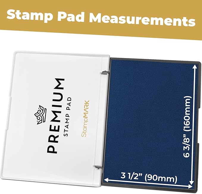 Premium Stamp Pad Large Size 3.5" x 6" - for Traditional Rubber Stamps - Felt Pad Blue Color