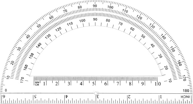 Zonon 100 Pieces Plastic Protractors Bulk Classroom Clear Math Protractors 180 Degrees 6 Inch Protractors for Geometry Student, Angle Measurement, Students Back to School Supplies Office Supplies