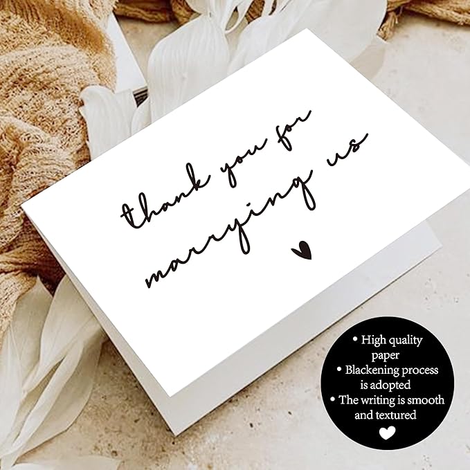 Wedding Day Card, Thank You for Marrying Us, Thank You Card for Officiant, Priest, Minister, Judge, Pastor Gifts.(Thank You B)