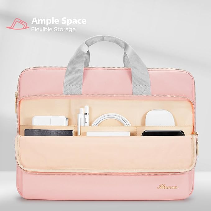 KIZUNA Laptop Sleeve Case 14 Inch Computer Carrying Handbag for 15" MacBook air M2 2023/Lenovo Flex 14/IdeaPad Flex 5/15.4 MacBook Pro/HP EliteBook 840 G5/HP Pro 14 G3/Dell Latitude/Surface,Pink