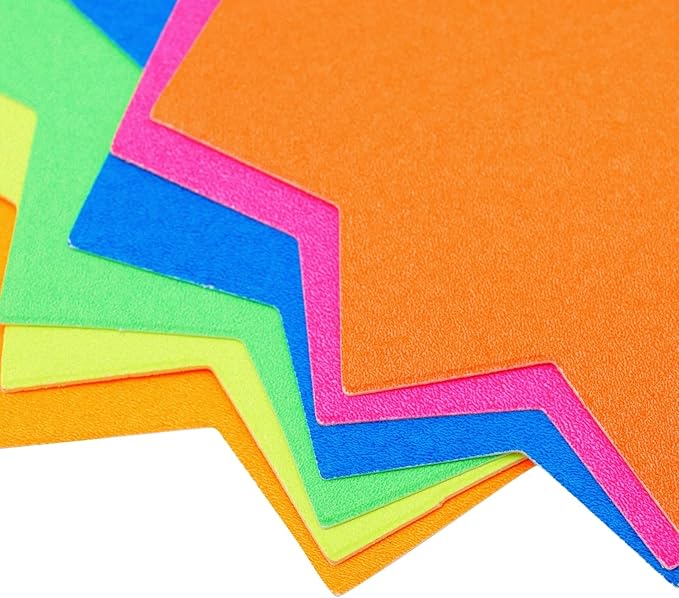 Juvale 120-Pack Bulletin Board Decorations, Blank Cutouts, Starburst Signs for Retail, Office Supplies, Sales, Poster Boards, Bulletin Cutouts, and Classroom Tags (6 Colors, 4x4 in)