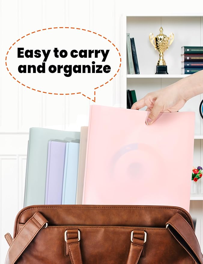 SUNEE 2 Pocket Folders with Prongs (12 Pack, Pastel Colors) Plastic Folders with Pockets and Prongs Fit Letter Size, Poly Folders with Pockets for School Office Home Business