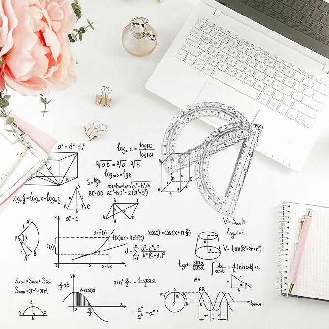 30PCS Clear Plastic Student Math Protractor 6-Inch Long 180 Degree for Angle Measurement