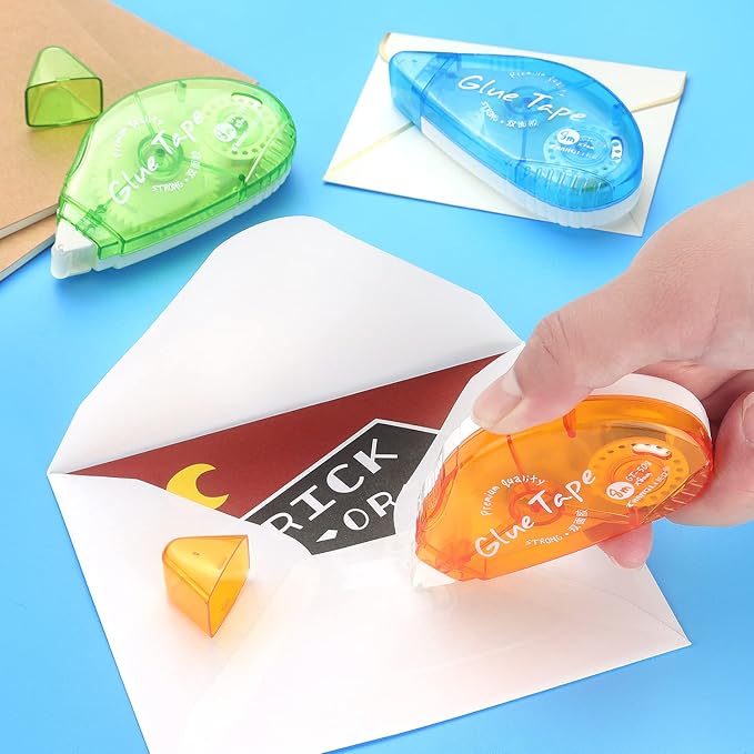 Tamaki 6 Pack Double Sided Tape Roller, Adhesive Scrapbooking Glue Tape, Adhesive Tape Dispenser Runner for Crafts and Arts Projects, Photo Tape for Scrapbooking