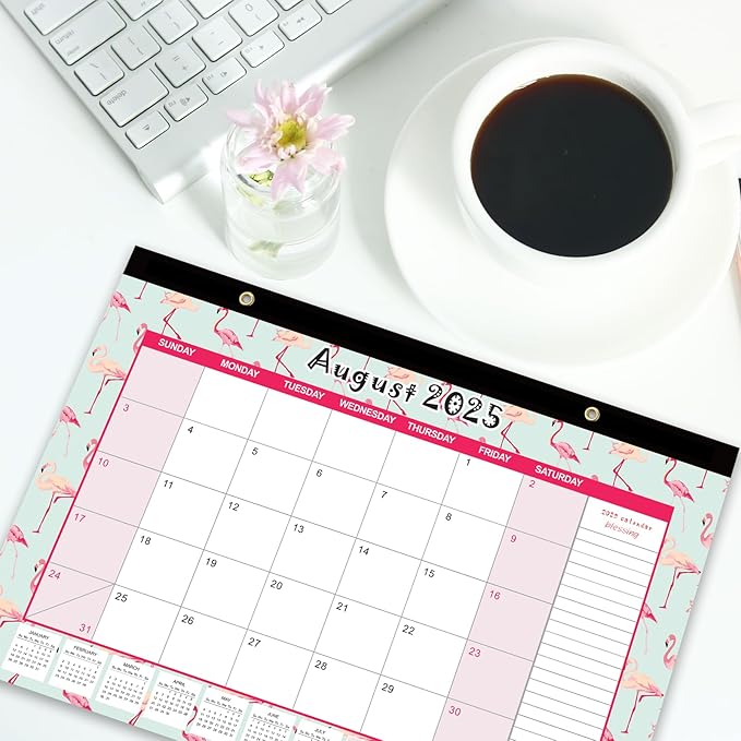 GuassLee Desk Calendar 2025, 2025 Desktop Calendar Monthly Pages 17" x 11.5" Runs from January 2025 to June 2026-18 Monthly Hanging Calendar with Corner Protectors for School, Home and Office