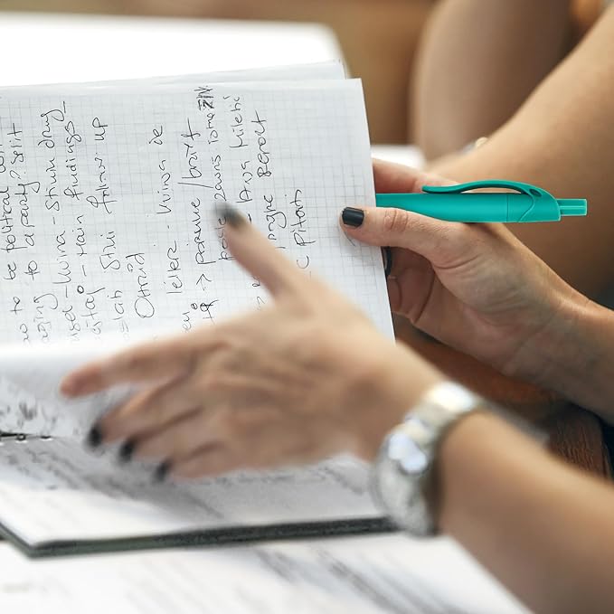 deegtran Pens Bulk, 200 Pack No Bleed Teal Blue Barrel Click Pens, Wholesale Retractable Ballpoint Pens, Pens Medium Point, Smooth Ink Pens, 1.0MM Black Ink