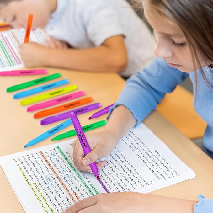 Highlighters, Chisel Tip Dry-Quickly Highlighter Markers, 216 Count-6 Assorted Colors Highlighters Bulk Pack for Adult Kids, Office Classroom Must Have, School Supplies for Teachers (2 Boxes of 108)